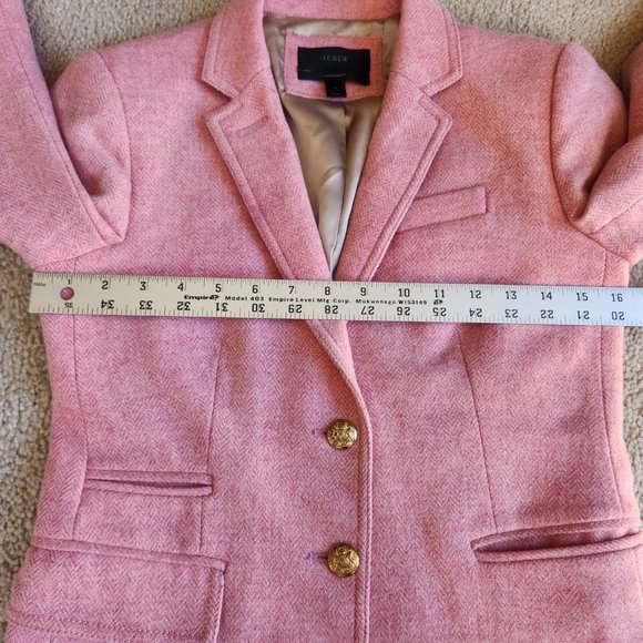 100% wool pink herringbone Schoolboy blazer - Picture 9 of 16